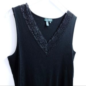 Lauren Ralph Lauren Lace Neckline Tank